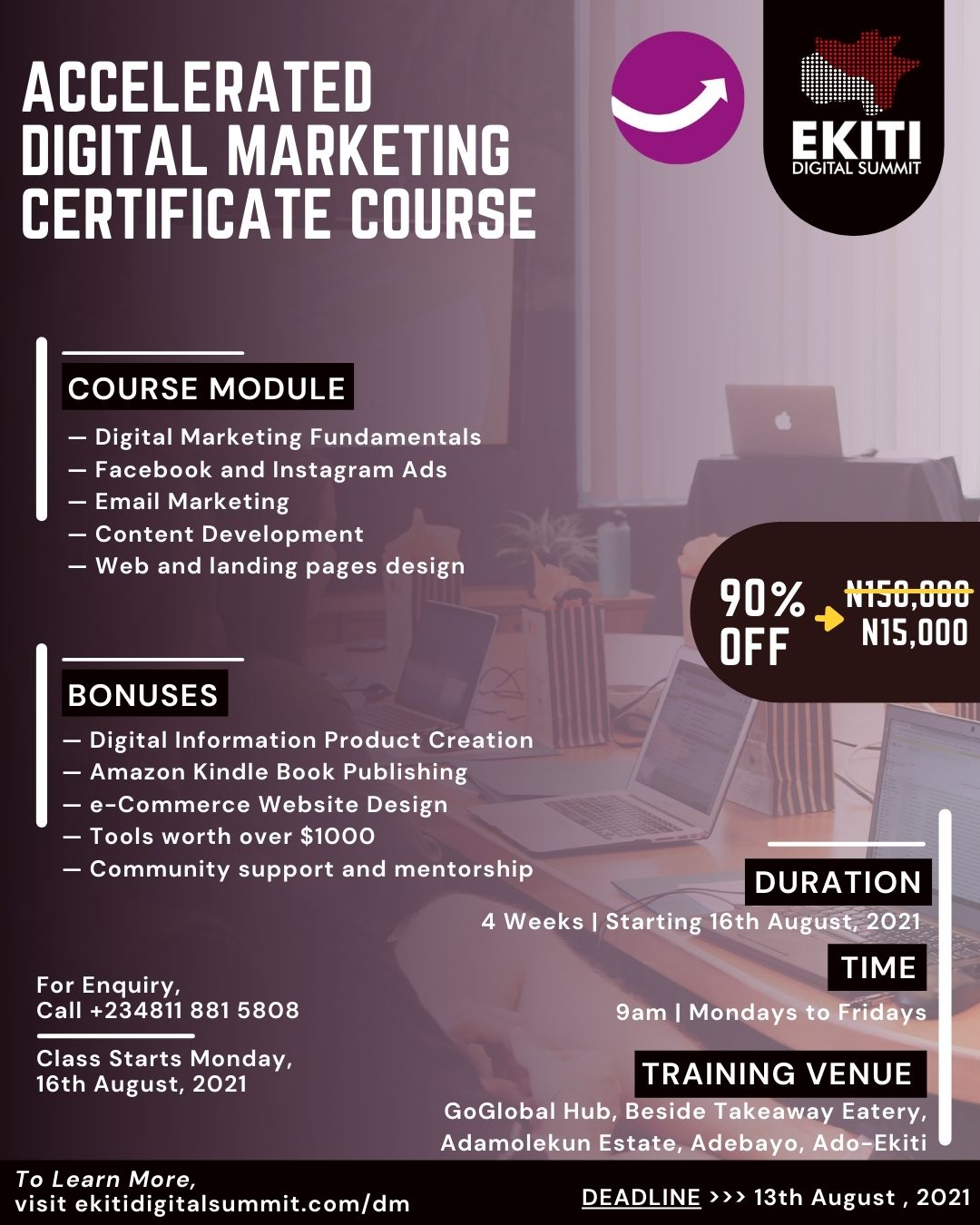 Ekiti Digital Summit Offers 90% Whopping Discount on Digital Marketing Training